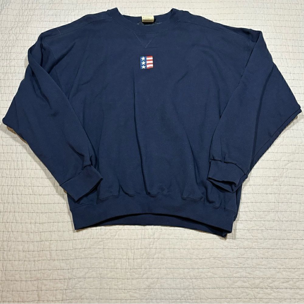 Vintage Counter Culture Flag Navy Crewneck Sweatshirt XL